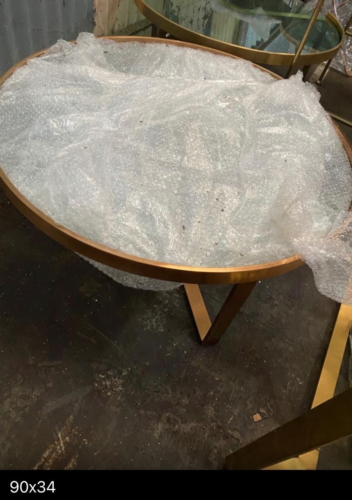 Brushed Gold Coffee Table, 34x90cm