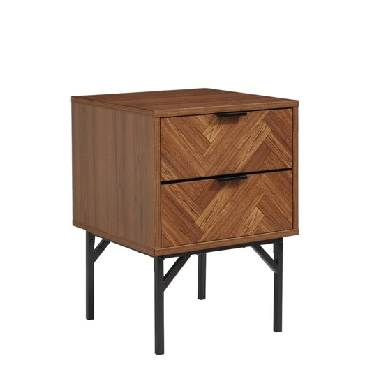 Cornette 2 Drawer Bedside Table, 39.5x40x55cm