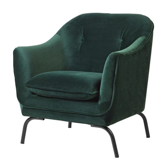 Emerald Green Velvet Chair, 79x70x86cm