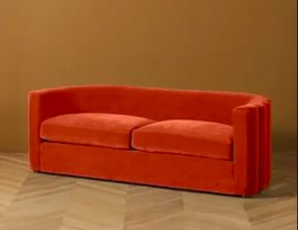 Soho Home x Anthropologie 3 Seater Sofa in Burnt Orange Velvet, 88x215x72cm