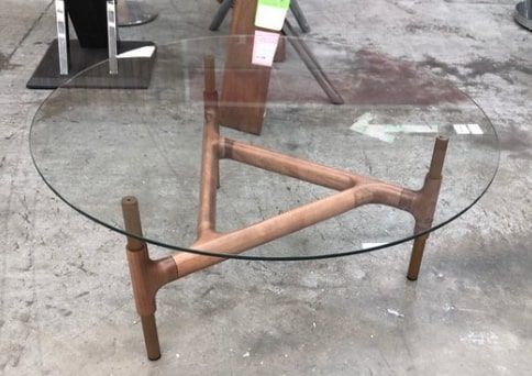 GARNET DESIGNER COFFEE TABLE IN GLASS AND WOOD DESIGN, 99x40.64cm