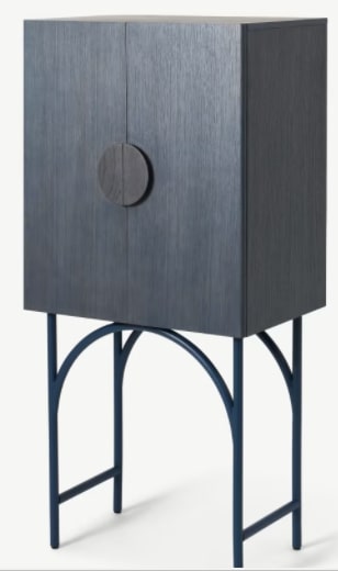 made.com 2LG Drinks Cabinet In Royal Blue, 69x45x142cm