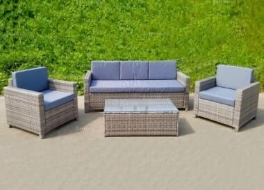 5 Seater Rattan Lounge Set 243 - Steel Frame,  67x172x68cm
