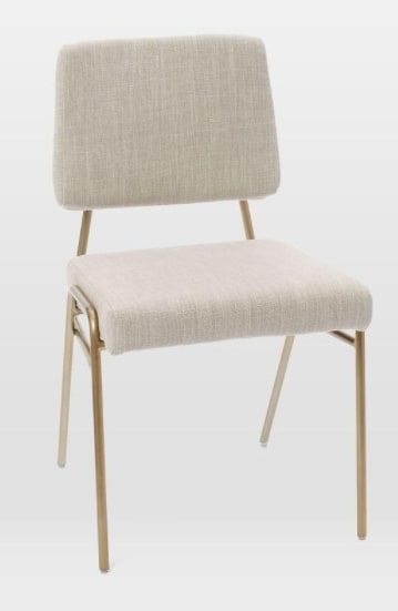 Wire Frame Dining Chair Platinum, Antique Brass