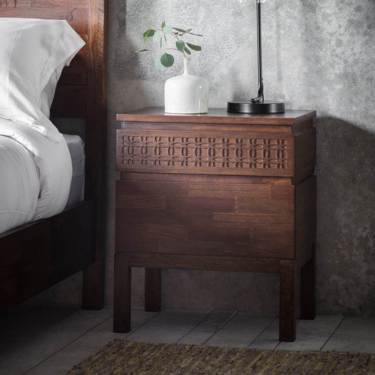 Frank Hudson Boho Retreat 2 Drawer Bedside Table, 40x50x60cm