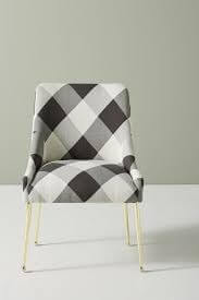 Anthropologie Buffalo Check Elowen Dining Chair without Arm Rest