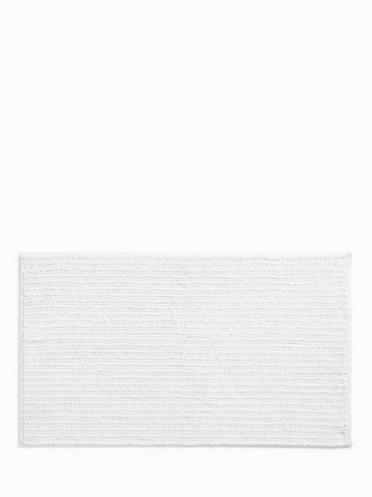 John Lewis & Partners Quick Dry Bobble Bath Mat, White 50x80cm