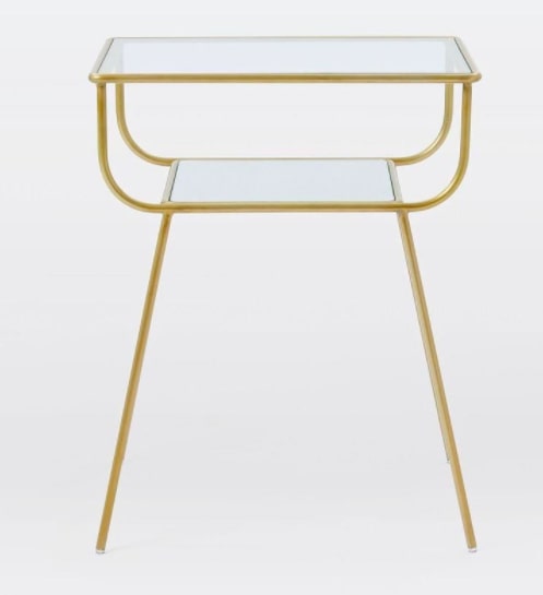 Curved Terrace Bedside Table, 38x48x61cm