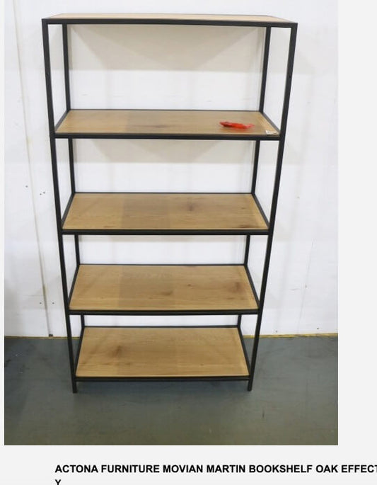 Actona Furniture Movian Martin Bookshelf Oak Effect, 35x77x150cm