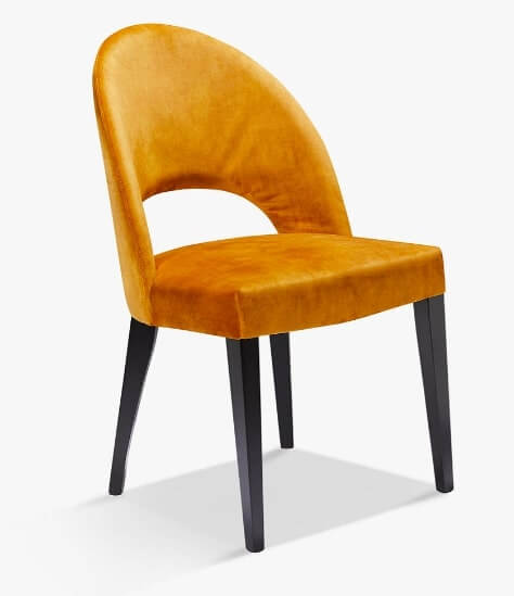 JOHN LEWIS MUSTARD DINING CHAIR IN FABRIC, 58 x 52 x 89cm