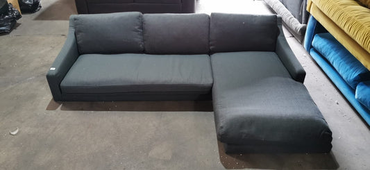 Dark Blue Right Hand Chaise Sofa, 145x220x80cm