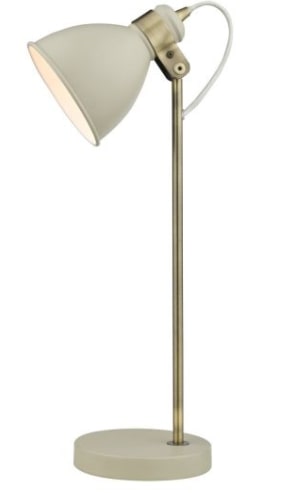 Frederick Task Table Lamp Cream Antique Brass