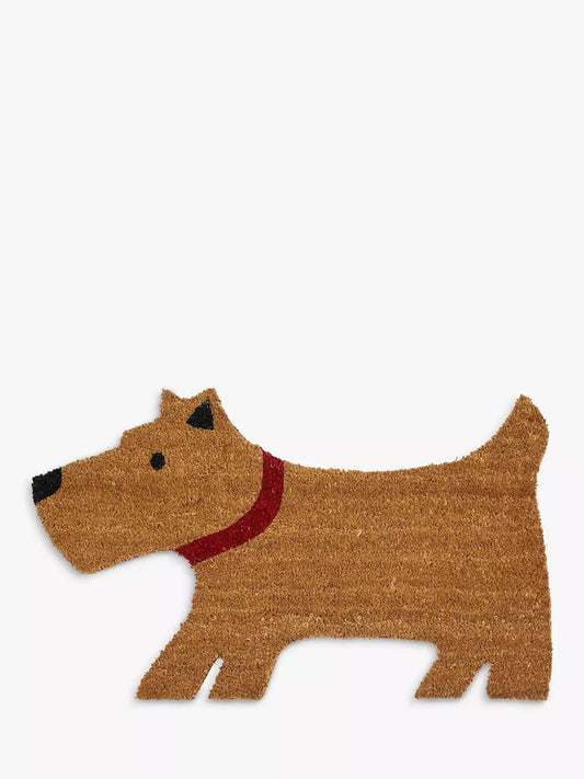 John Lewis & Partners Lewis The Scottie Dog Door Mat, Natural - 75x1.5x45