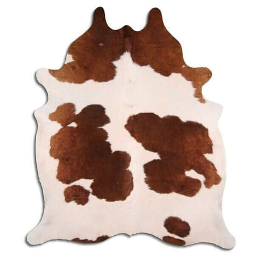 Cowhide Rug White and Brown, 215x190cm