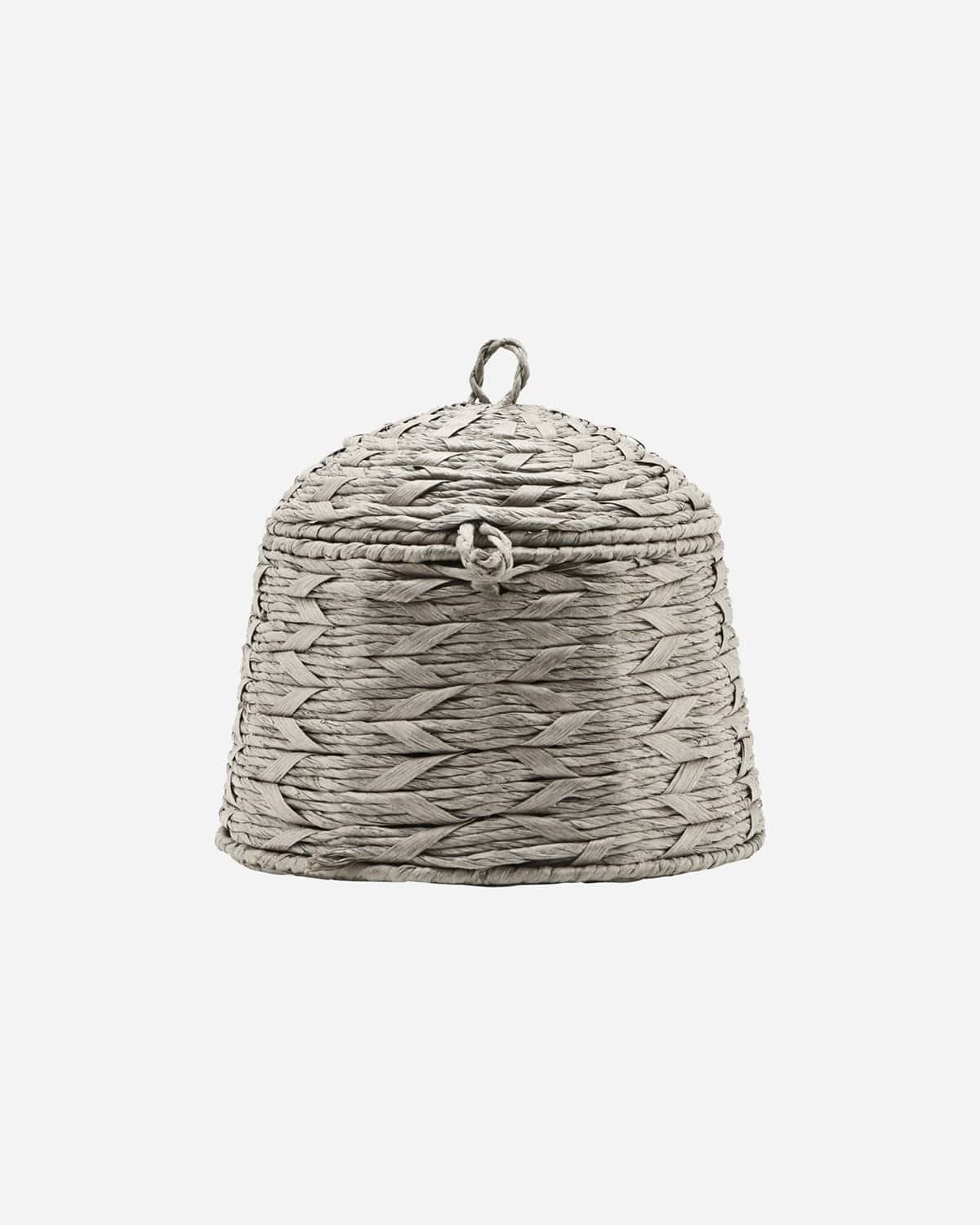 Basket w. lid, Reve, Grey