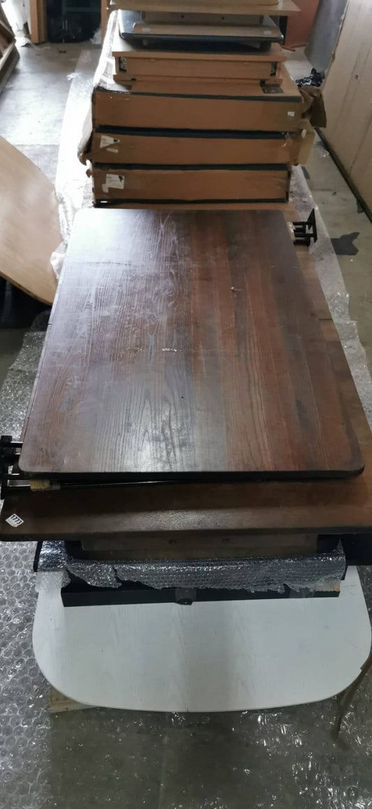 Dark Natural Wooden Dining Table, 80x140x0cm