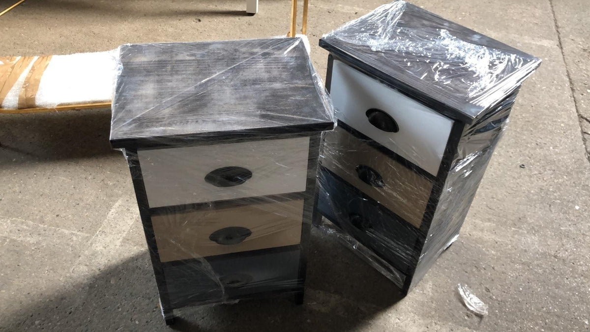 Apus Manufactured Wood Bedside Table, 58.5x35x28.5cm