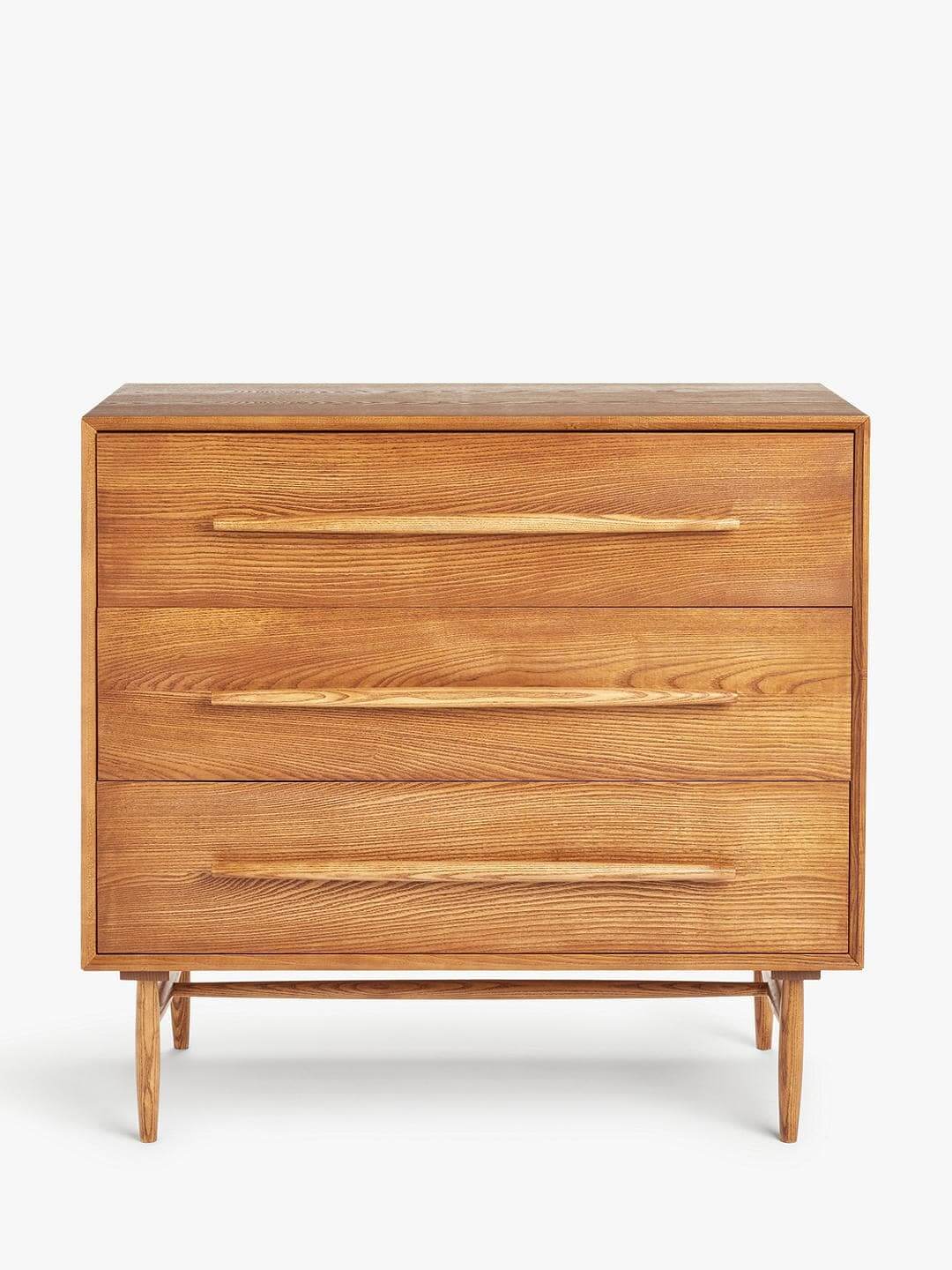 Mid-Century Sweep 3 Drawer Chest, 48x95x90cm