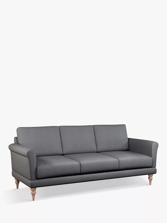 JOHN LEWIS & PARTNERS SCROLL 3 SEATER SOFA IN GREY, 83x200x82cm