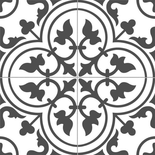 Ledbury Charcoal Black Pattern Tiles 44.7x44.7