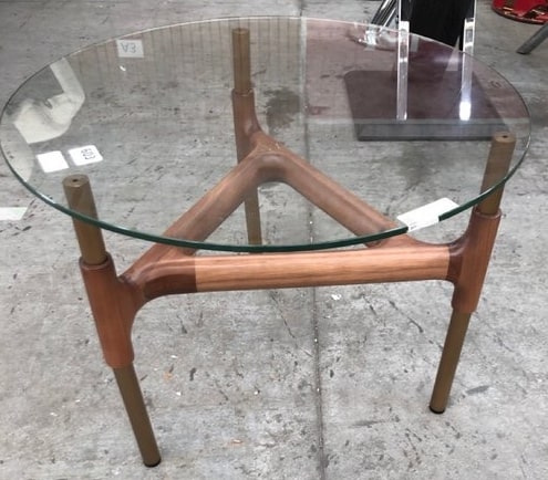 GARNET DESIGNER LAMP TABLE IN GLASS AND WOOD DESIGN