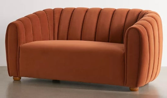 Juliette Tufted Velvet Love Seat, 87x161x76cm