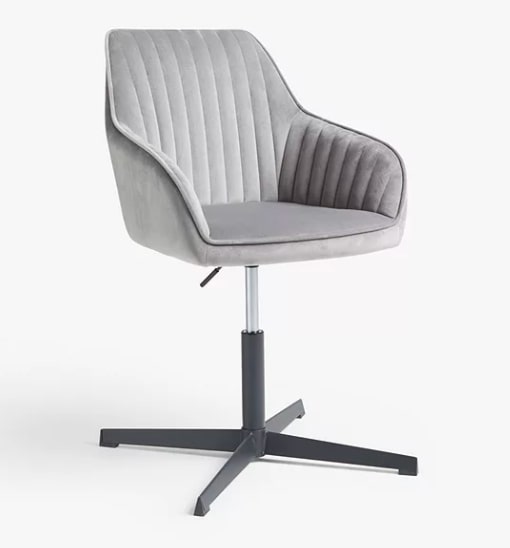 JOHN LEWIS BROOKS VELVET OFFICE CHAIR, 60 x 59 x 93cm