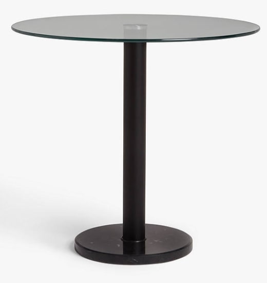 Enzo 2 Seater Glass Round Dining Table, 0x80x76cm
