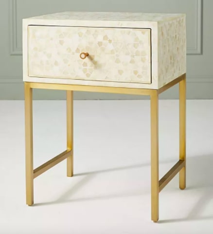 Anthropologie Star Inlay & Brass Bedside, 37x46x64cm