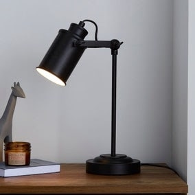 Healy Black Industrial Desk Lamp, 23x14x50cm