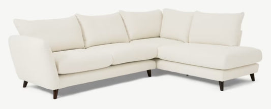 ELMIRA RIGHT HAND CORNER SOFA IN BOUCLE IVORY, 204x274x85cm