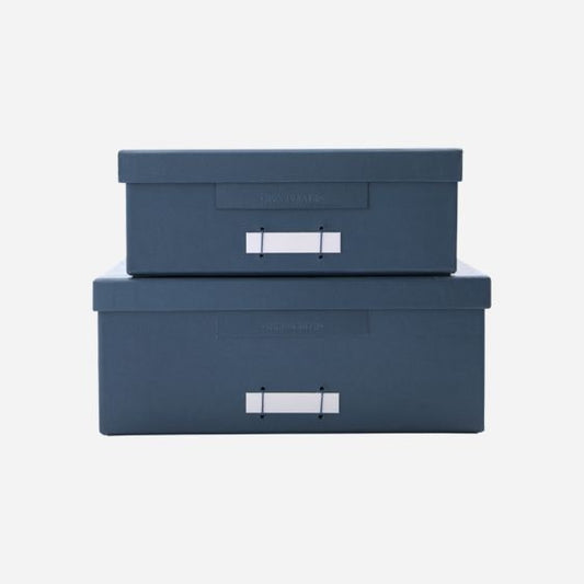 Boxes w. lids, File, Blue/Petrol
