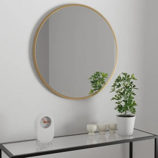 Apartment Round Wall Mirror 80cm Gold