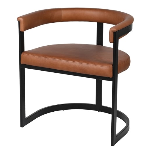 Hoyt Leather Rounded Chair, 61.5x51.5x69cm