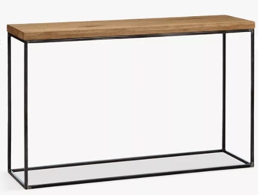 Console Table In Oak & Black Steel, 36x120x75cm