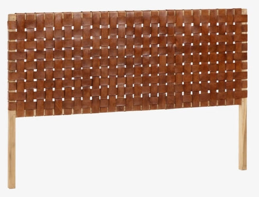 Calixta Solid Teak And Leather Headboard
