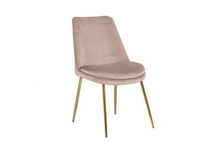 Krista Dining Chair in Sand Velvet & Brass, 64 x 53 x 85cm