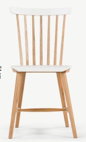 DEAUVILLE DINING CHAIRS IN OAK AND WHITE, 46.5w x 56.5d x 84h