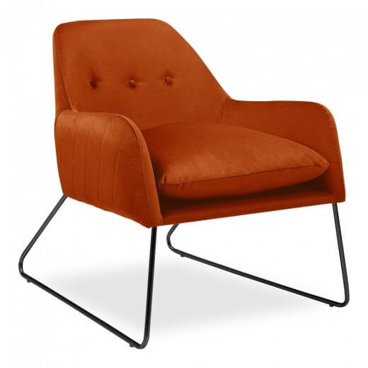 Cult Living Large Cece Fabric Upholstered Accent Armchair, Orange, 75x85x85cm