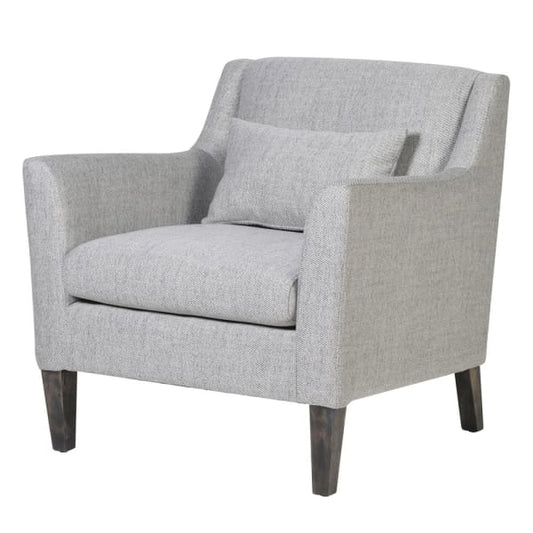Grey and White Club Chair, 78x80x80cm