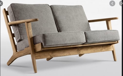 Swoon Karla 2 Seater in Grey & Distressed Oak, 97x126x72cm