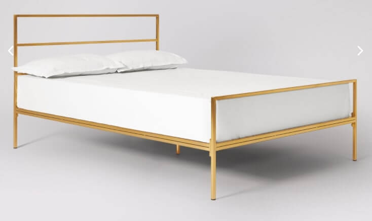 Swoon Soleil King Size Bed in Antique Brass, 205x156x100cm