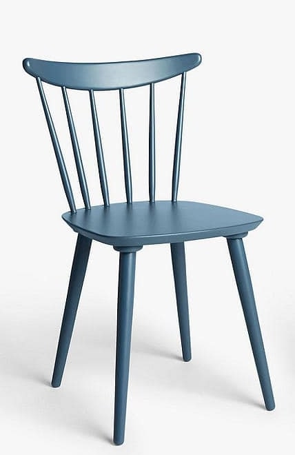 House by John Lewis Spindle Dining Chair, (Beech), Blue