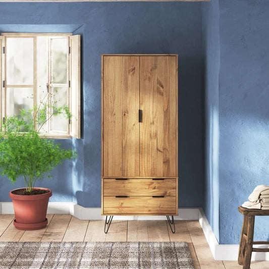 Gretchen 2 Door Wardrobe, 53x76.5x176cm