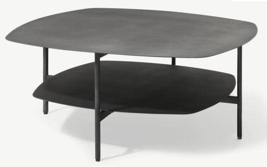 MADE.COM TAYEN SQUARE COFFEE TABLE IN GUNMETAL, 35x80x80cm