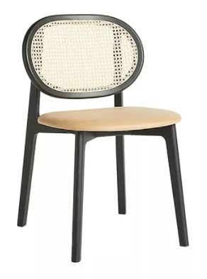 JOHN LEWIS & PARTNERS TRADITIONAL STYLE DINING CHAIR IN SAND AND BLACK, 57.5x49.5x80.5cm