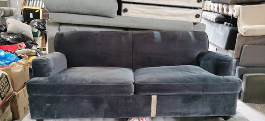 Grey Velvet 2 Seater Sofa, 70x190x90cm