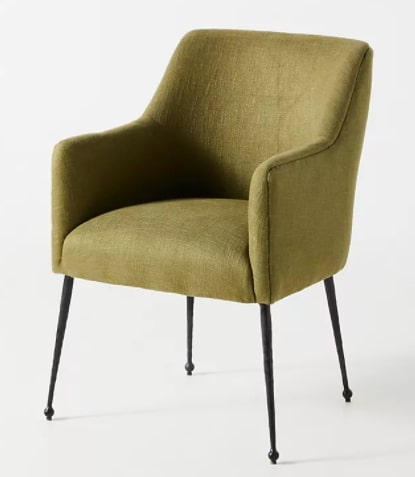 ELLIOT ARMLESS DINING CHAIR IN GREEN - 64x59x87cm