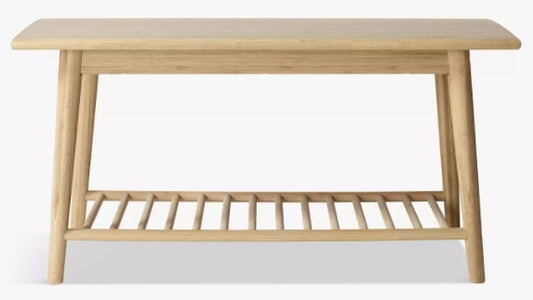 JOHN LEWIS & PARTNERS BAMBOO SHOE BENCH IN NATURAL, 35x90x45cm
