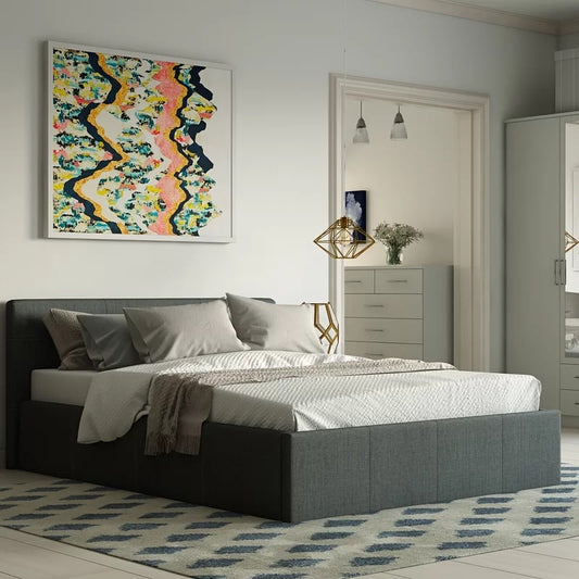 Baumer Upholstered Ottoman Small Double Bed, 201x120x84cm
